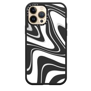 CASETiFY iPhone 13 pro case Frosted Swirls Black and White